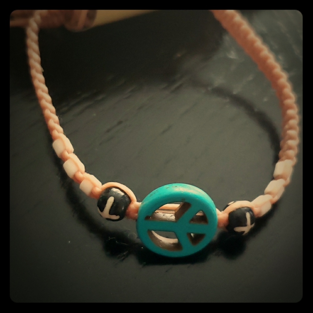 Handmade Blue Peace Bracelet